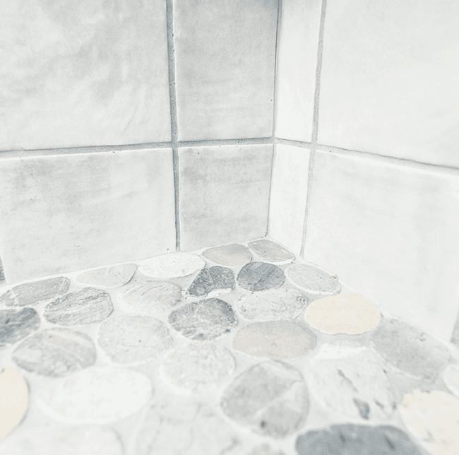 white bathroom tiles